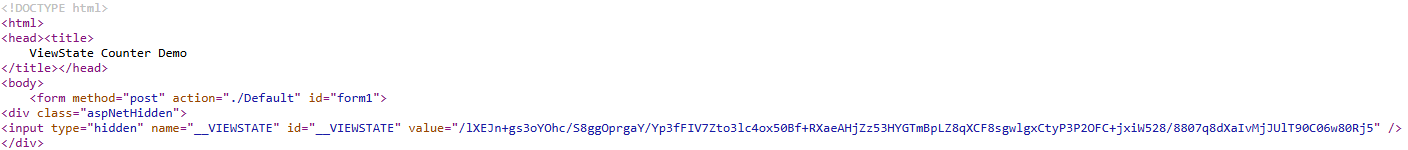 figure 1 - view state in HTML