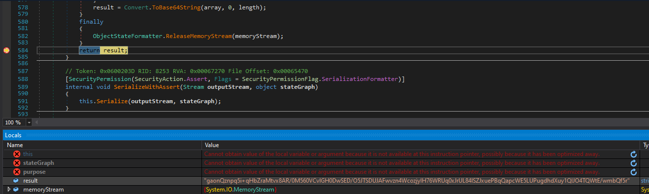 figure 9 - DnSpy Debug 